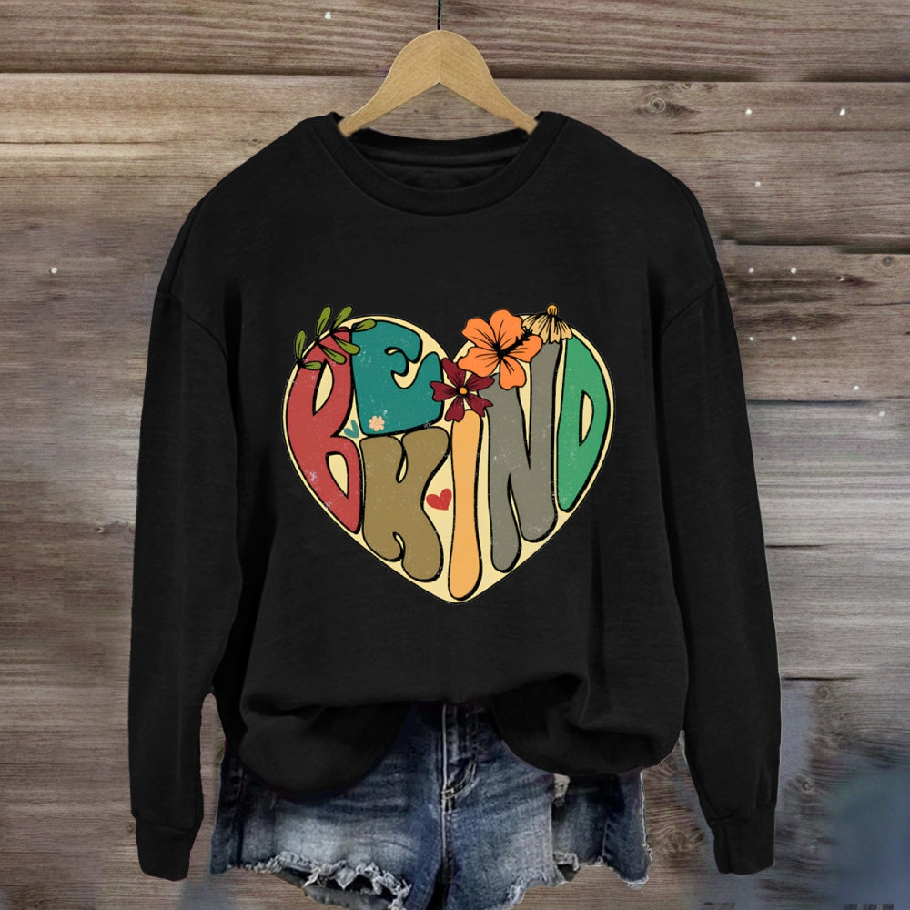 Be Kind With Heart Floral Sweatshirt