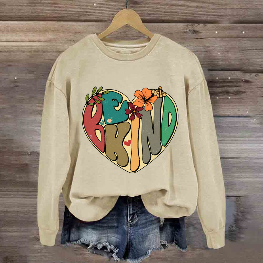 Be Kind With Heart Floral Sweatshirt