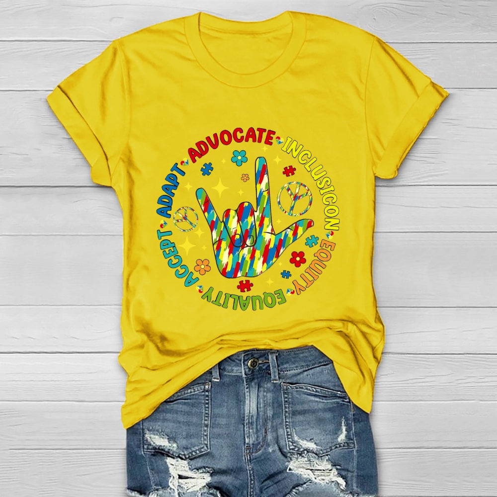 Accept Adapt Advocate Inclusion Equity Equality  Healthwear T-shirt