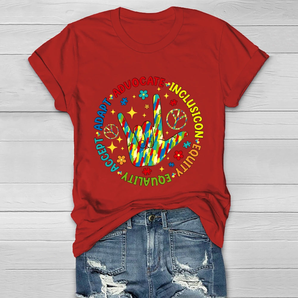 Accept Adapt Advocate Inclusion Equity Equality  Healthwear T-shirt