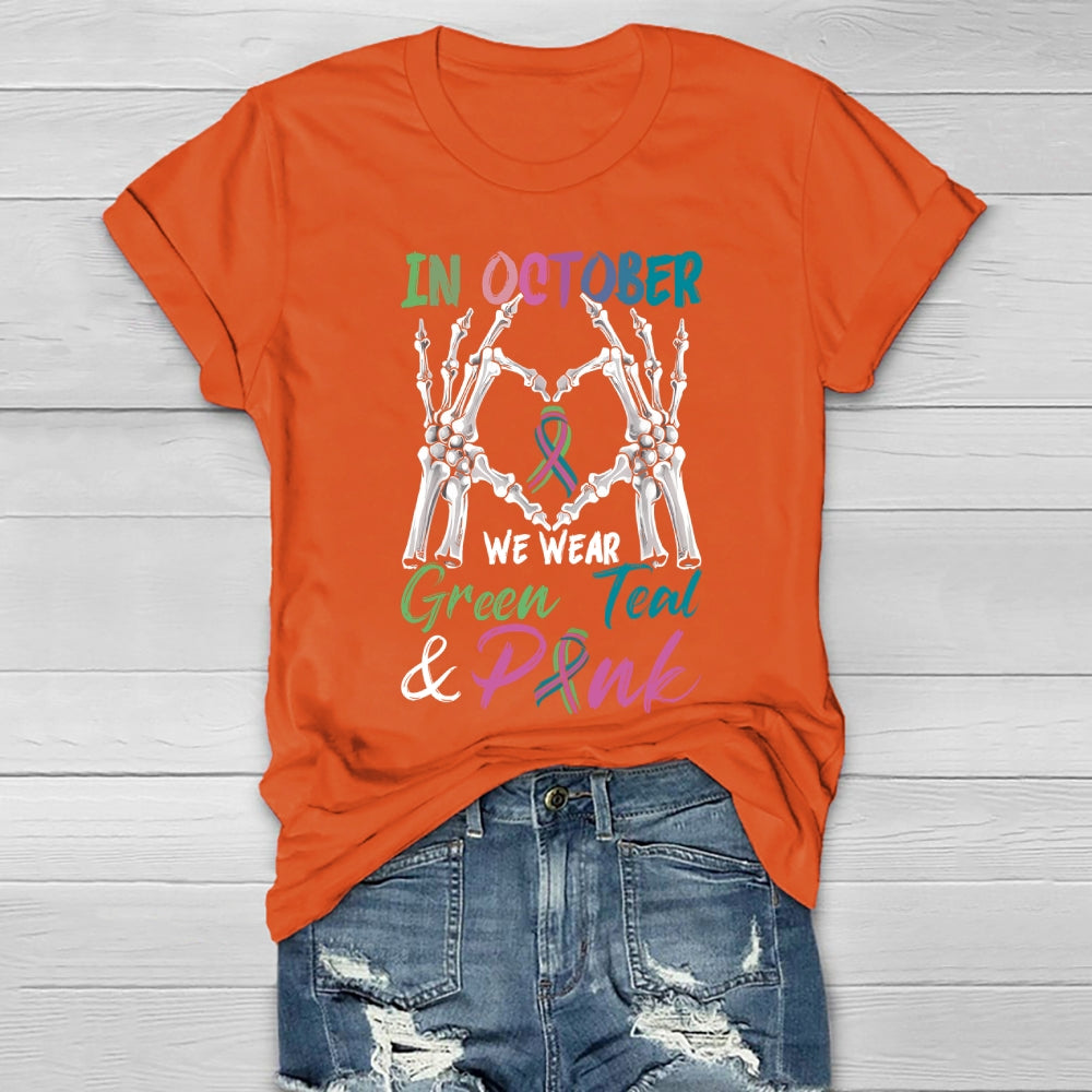 In October We Wear Green Pink Teal Healthwear T-shirt