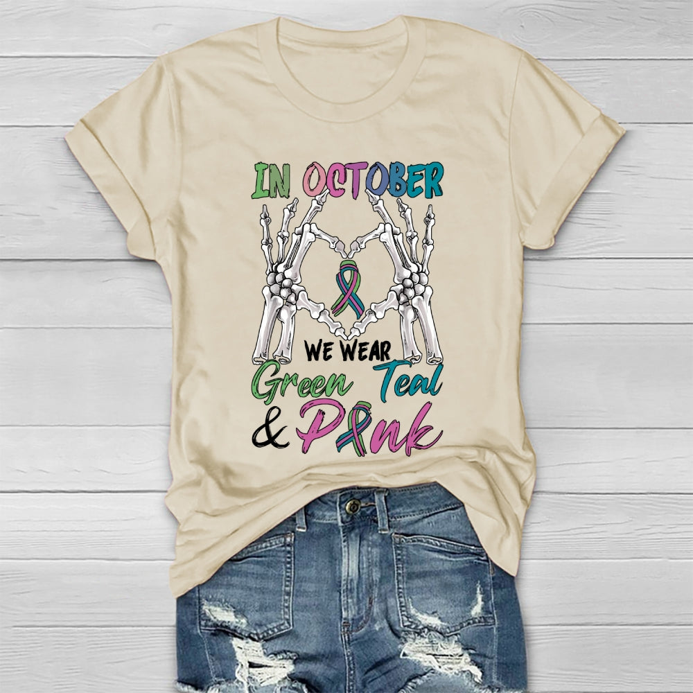 In October We Wear Green Pink Teal Healthwear T-shirt