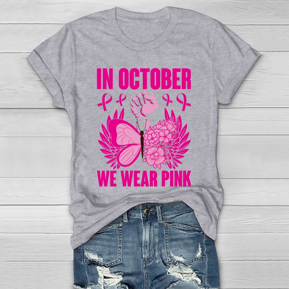 In October We Wear Pink Healthwear T-shirt
