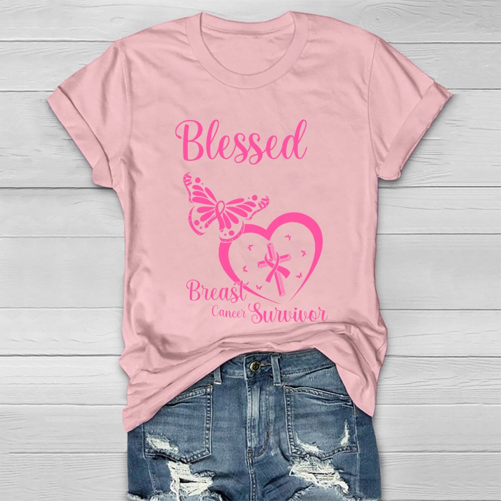Blessed Breast Cancer Survivor Awareness Healthwear T-shirt