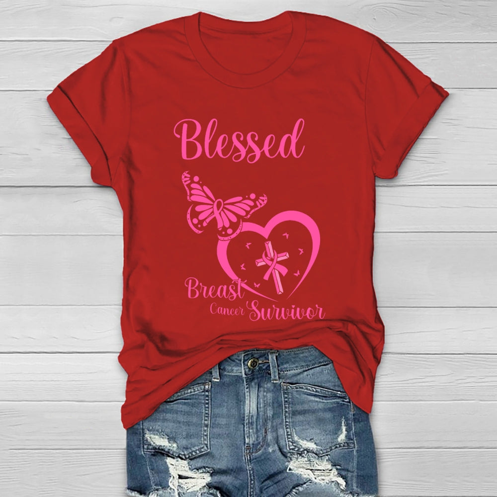 Blessed Breast Cancer Survivor Awareness Healthwear T-shirt