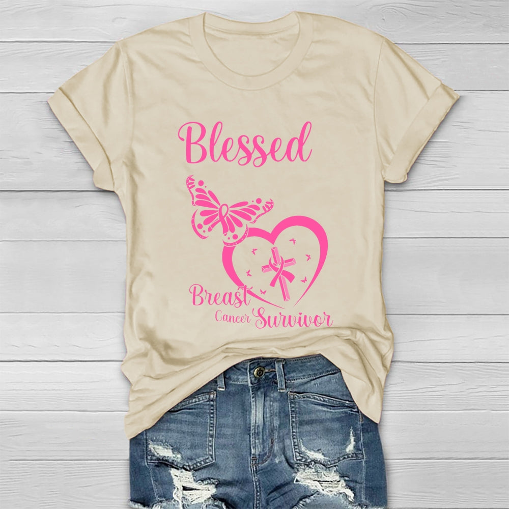 Blessed Breast Cancer Survivor Awareness Healthwear T-shirt