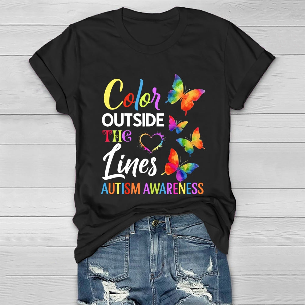Color Outside The Lines Autism Awareness Healthwear T-shirt