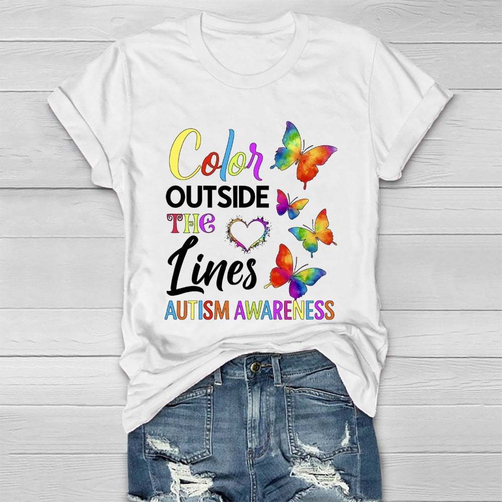 Color Outside The Lines Autism Awareness Healthwear T-shirt