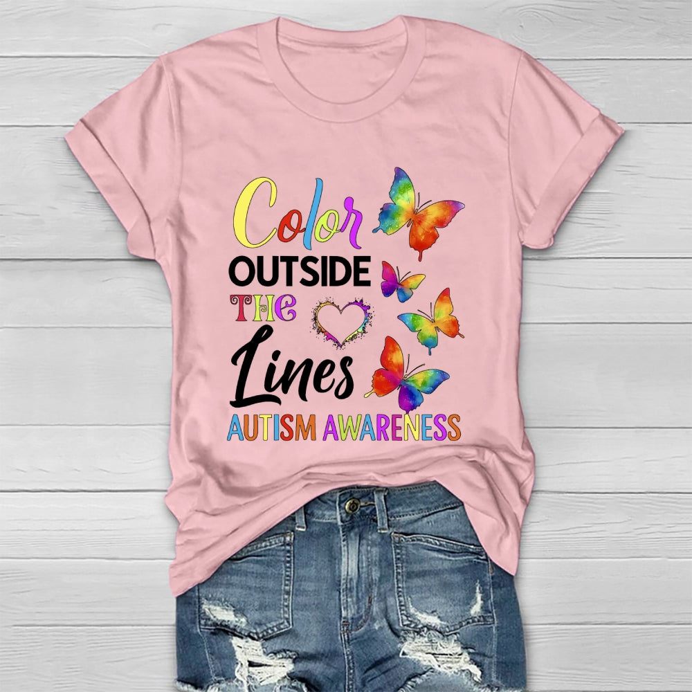 Color Outside The Lines Autism Awareness Healthwear T-shirt