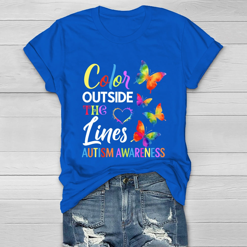 Color Outside The Lines Autism Awareness Healthwear T-shirt
