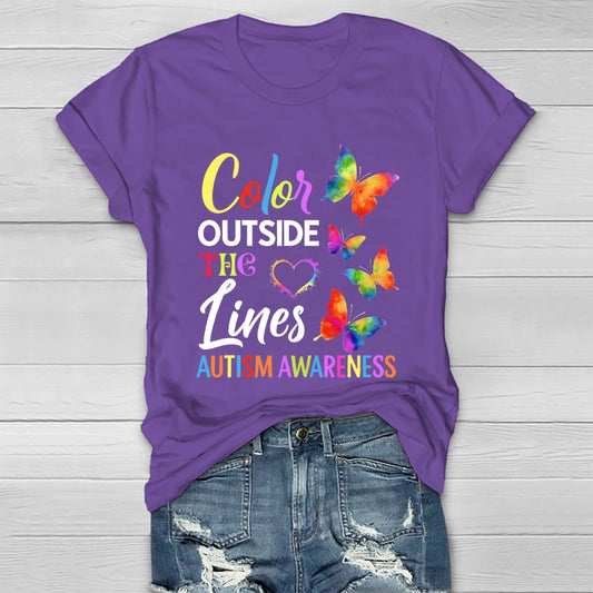 Color Outside The Lines Autism Awareness Healthwear T-shirt