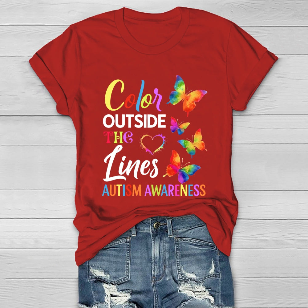 Color Outside The Lines Autism Awareness Healthwear T-shirt