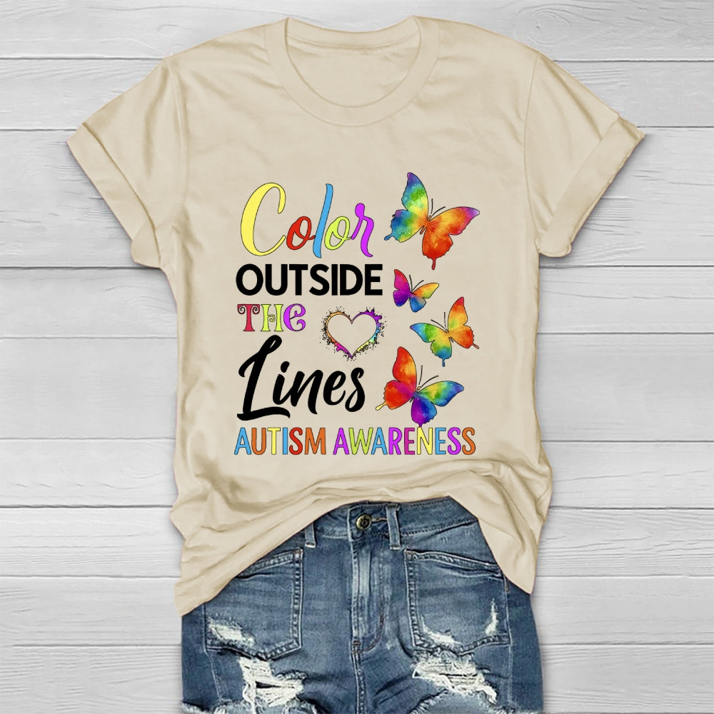 Color Outside The Lines Autism Awareness Healthwear T-shirt