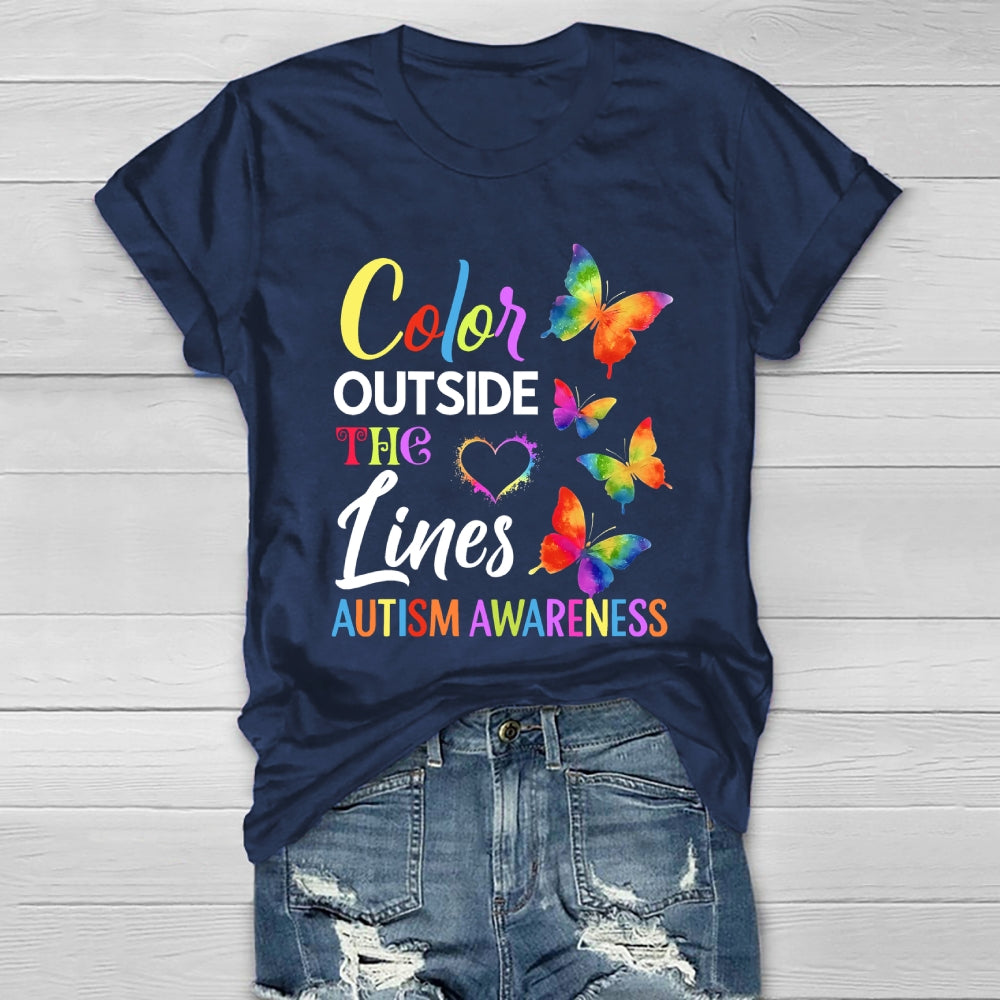 Color Outside The Lines Autism Awareness Healthwear T-shirt