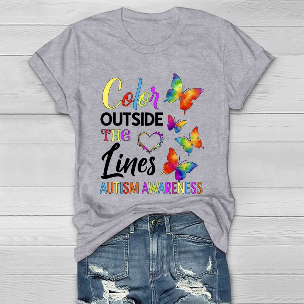 Color Outside The Lines Autism Awareness Healthwear T-shirt