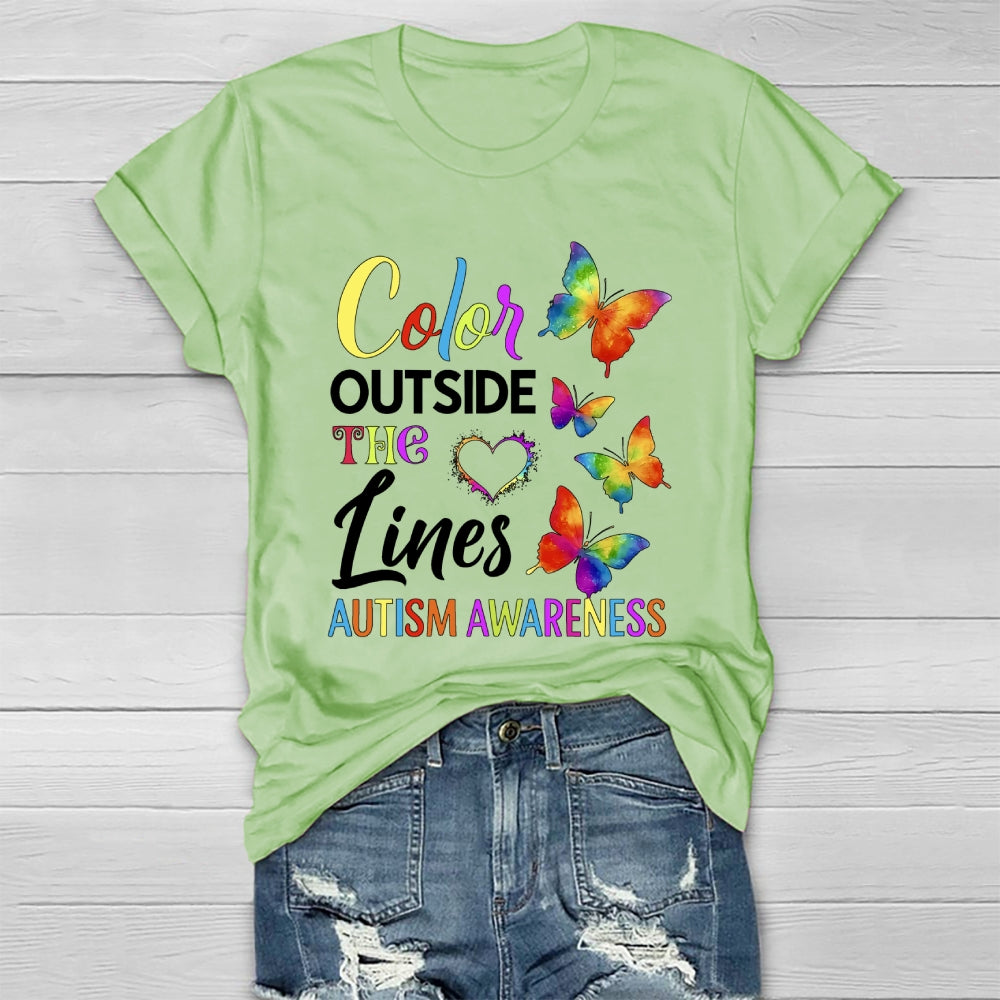 Color Outside The Lines Autism Awareness Healthwear T-shirt