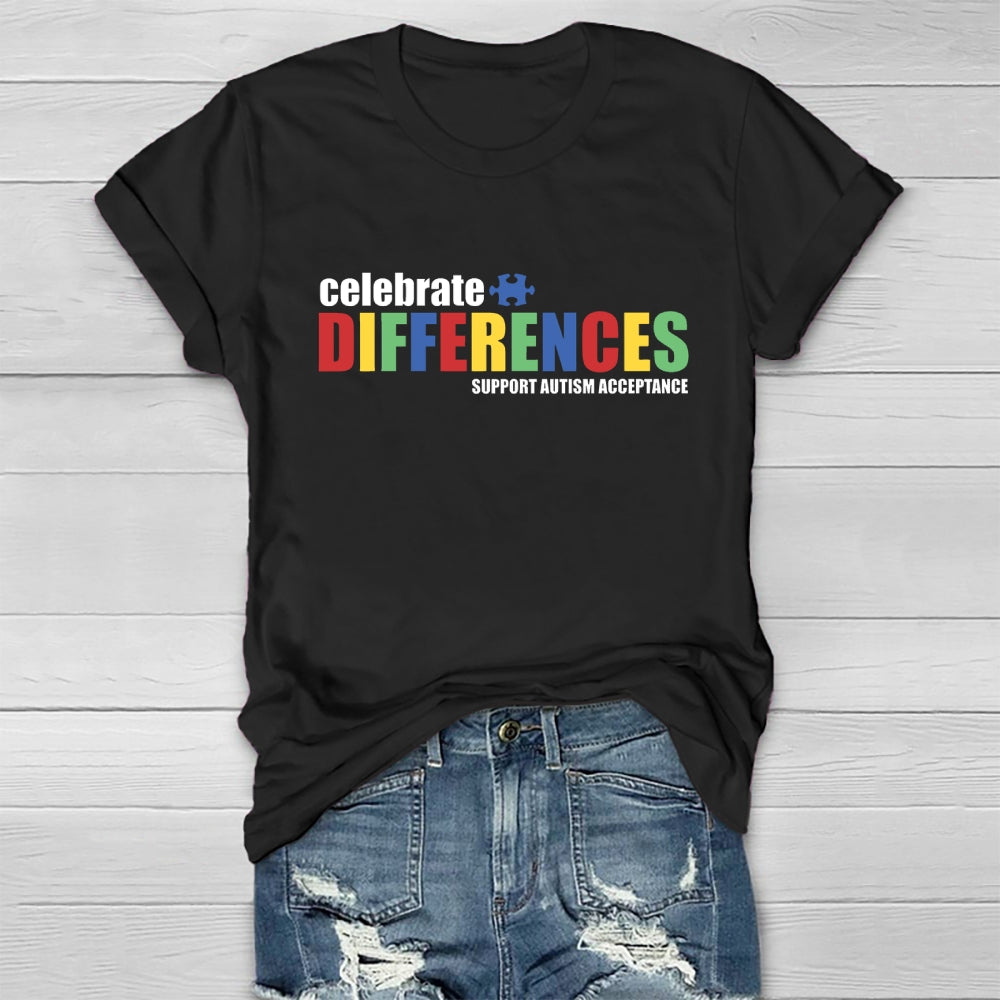 Celebrate Differences Support Autism Acceptance Healthwear T-shirt