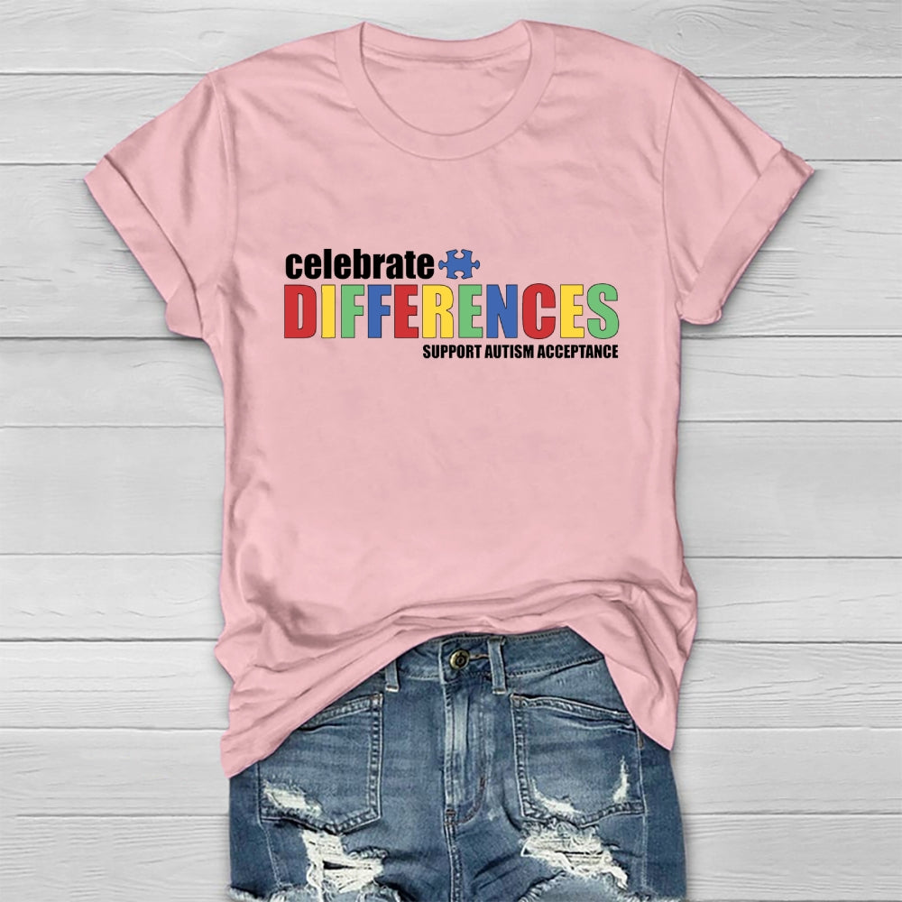Celebrate Differences Support Autism Acceptance Healthwear T-shirt