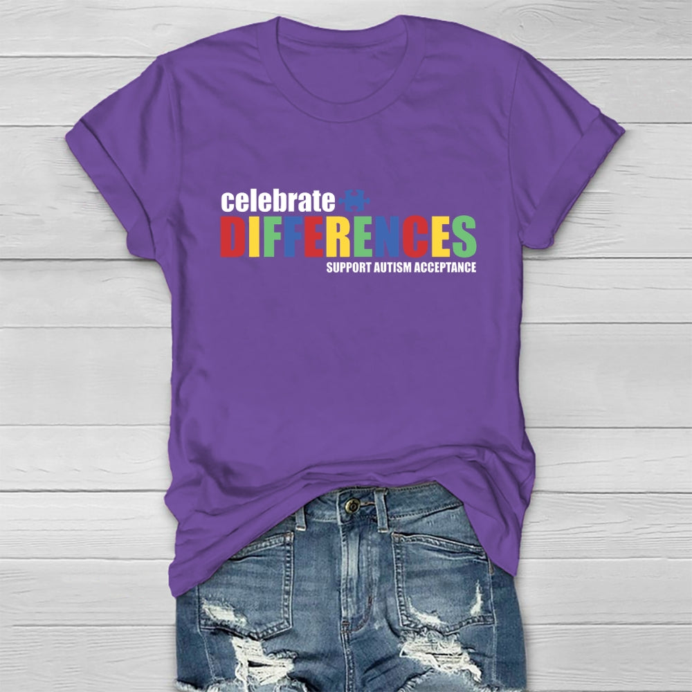 Celebrate Differences Support Autism Acceptance Healthwear T-shirt