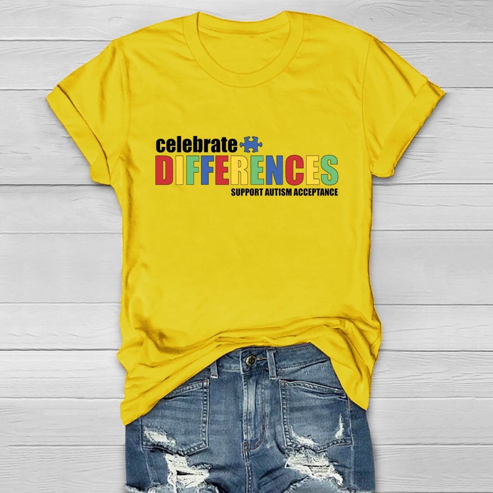 Celebrate Differences Support Autism Acceptance Healthwear T-shirt