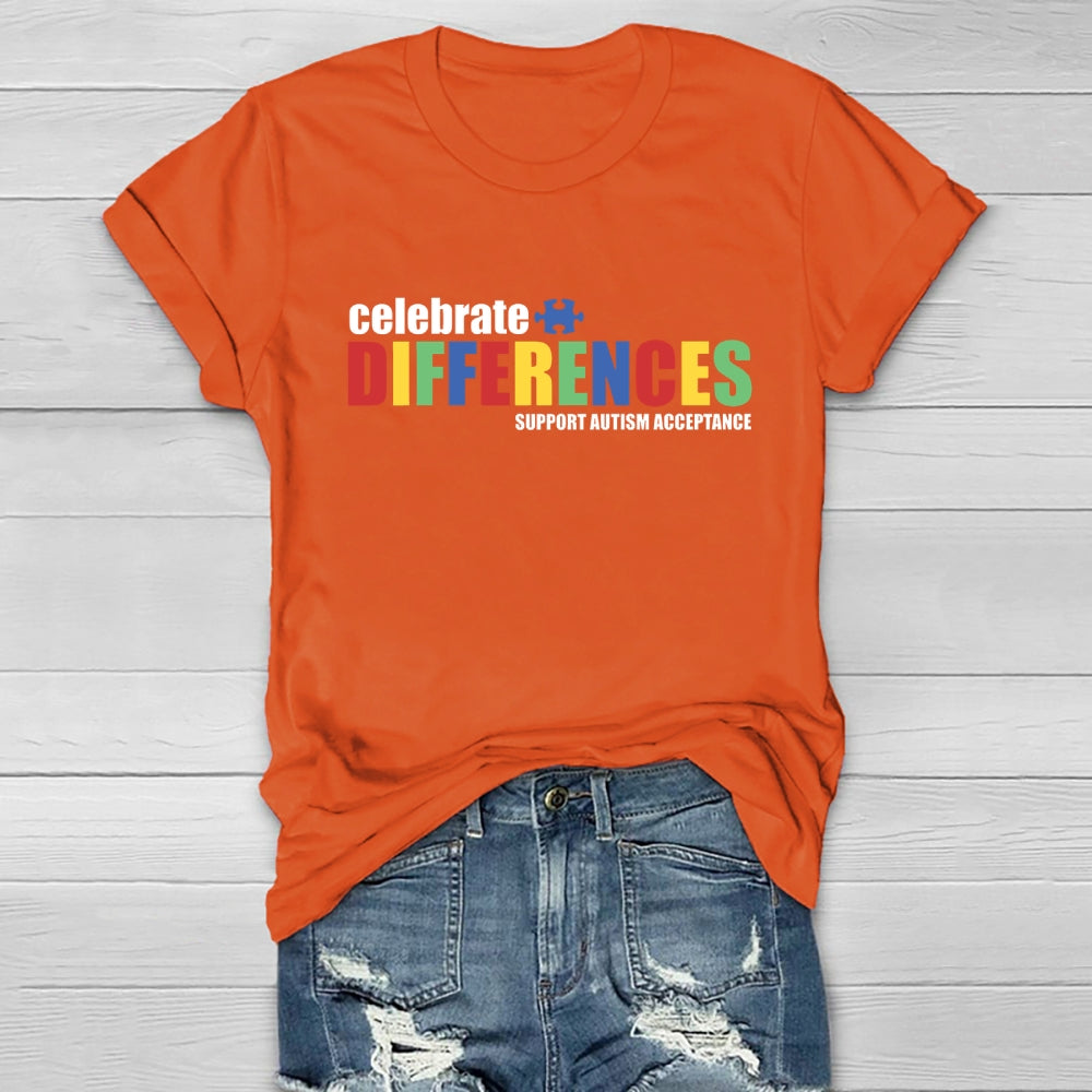 Celebrate Differences Support Autism Acceptance Healthwear T-shirt