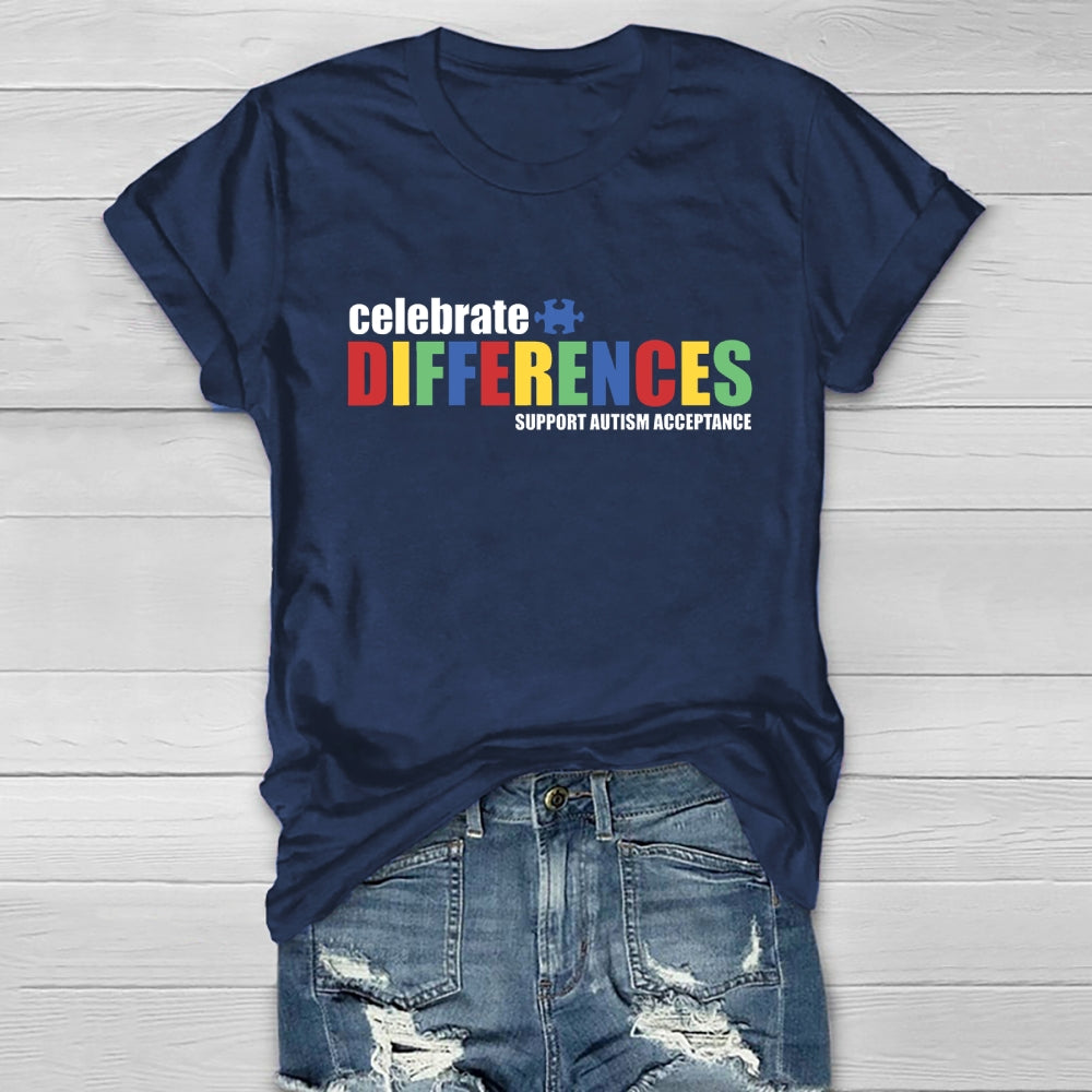 Celebrate Differences Support Autism Acceptance Healthwear T-shirt
