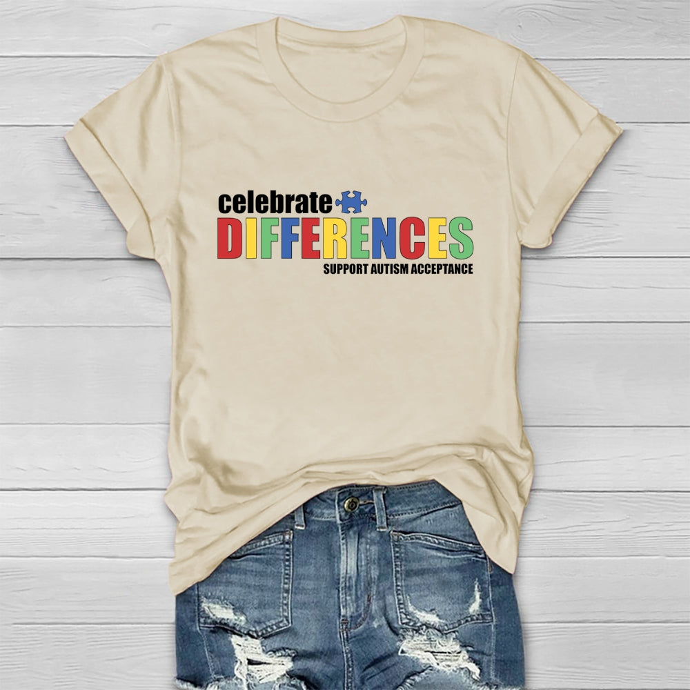 Celebrate Differences Support Autism Acceptance Healthwear T-shirt
