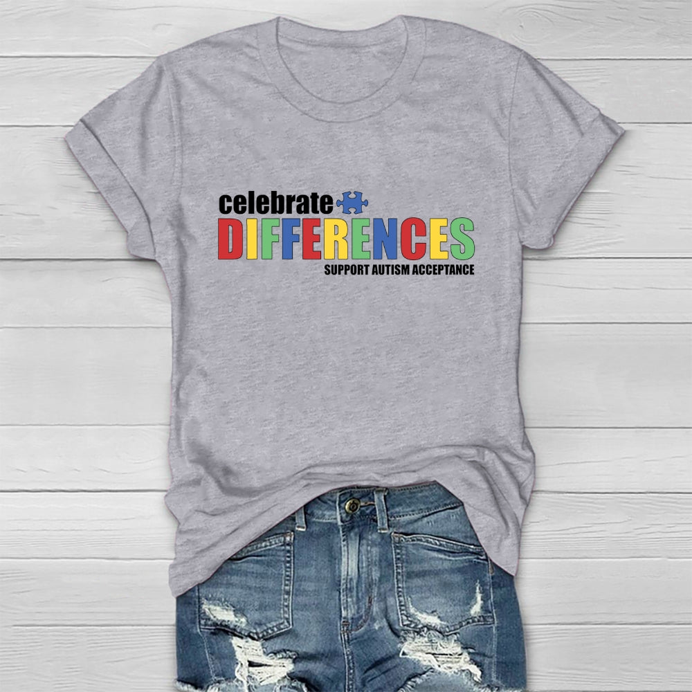 Celebrate Differences Support Autism Acceptance Healthwear T-shirt