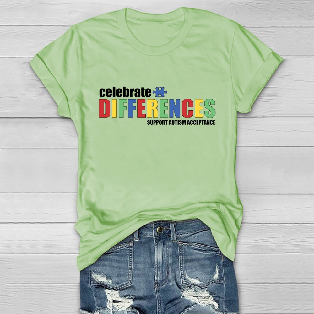 Celebrate Differences Support Autism Acceptance Healthwear T-shirt