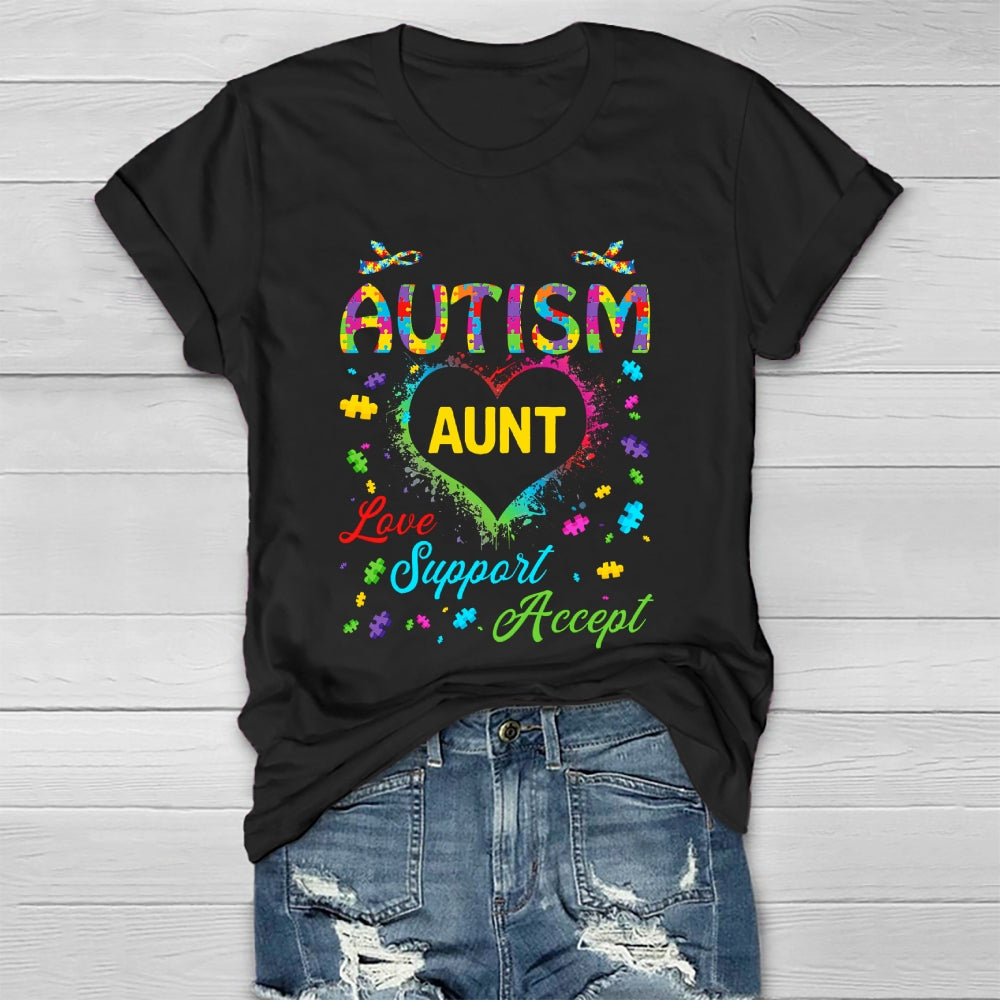 Autism Aunt Love Support Accept Healthwear T-shirt