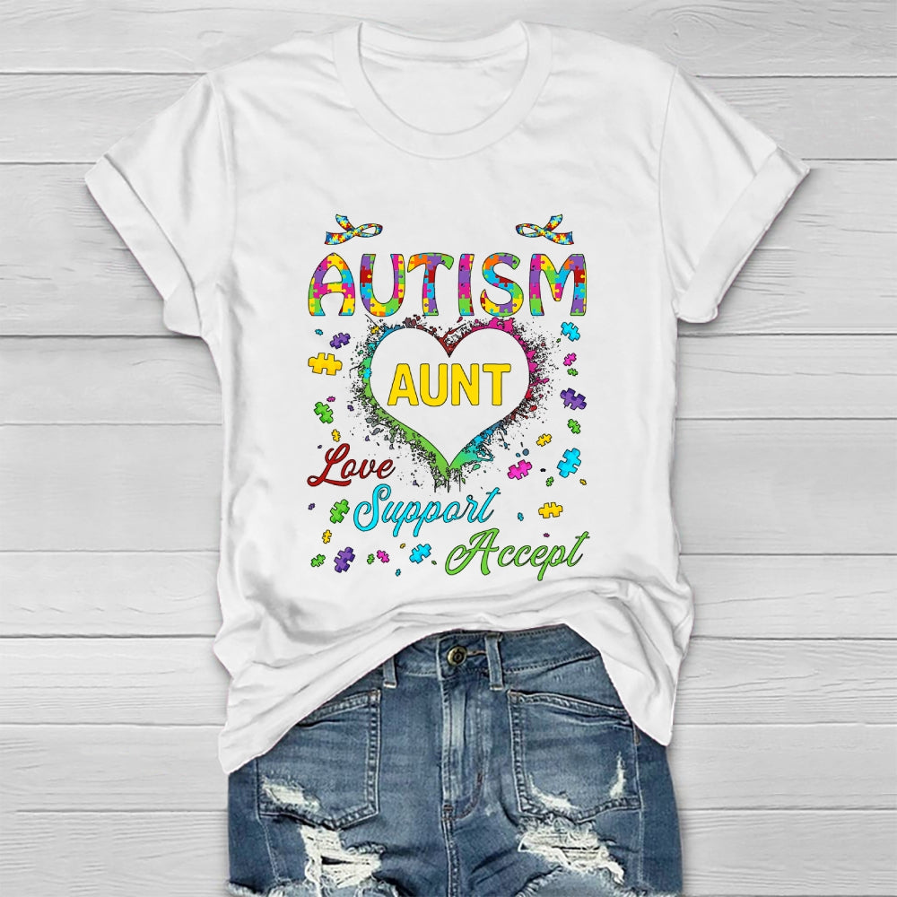 Autism Aunt Love Support Accept Healthwear T-shirt