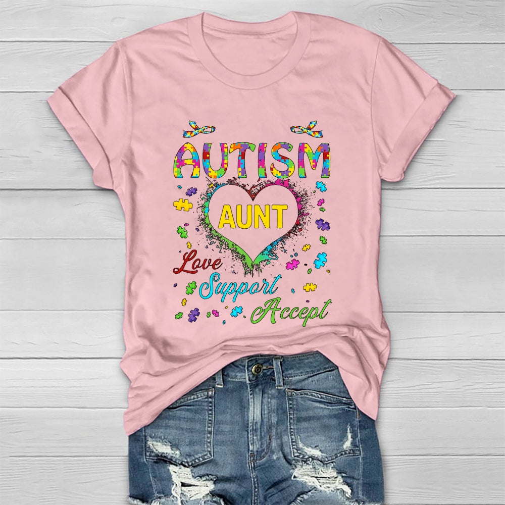 Autism Aunt Love Support Accept Healthwear T-shirt