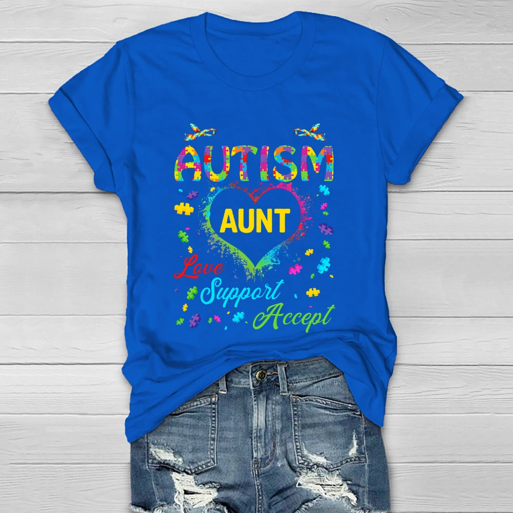 Autism Aunt Love Support Accept Healthwear T-shirt