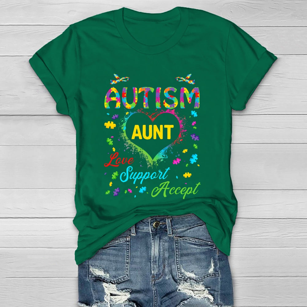 Autism Aunt Love Support Accept Healthwear T-shirt