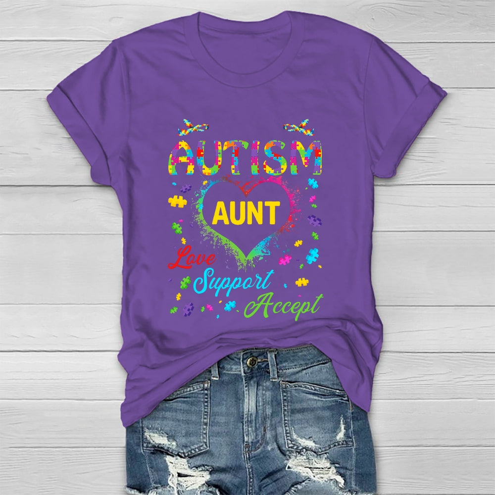 Autism Aunt Love Support Accept Healthwear T-shirt