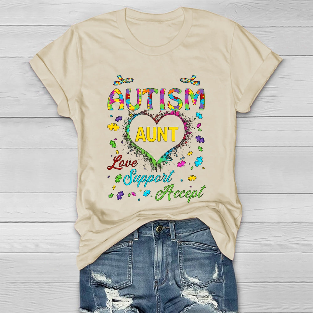 Autism Aunt Love Support Accept Healthwear T-shirt