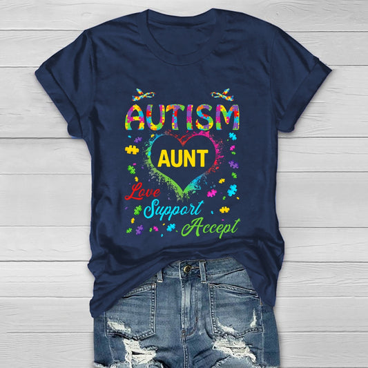 Autism Aunt Love Support Accept Healthwear T-shirt