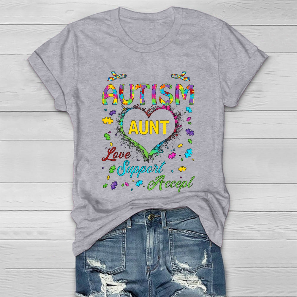 Autism Aunt Love Support Accept Healthwear T-shirt