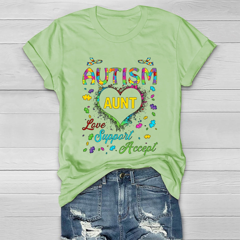 Autism Aunt Love Support Accept Healthwear T-shirt