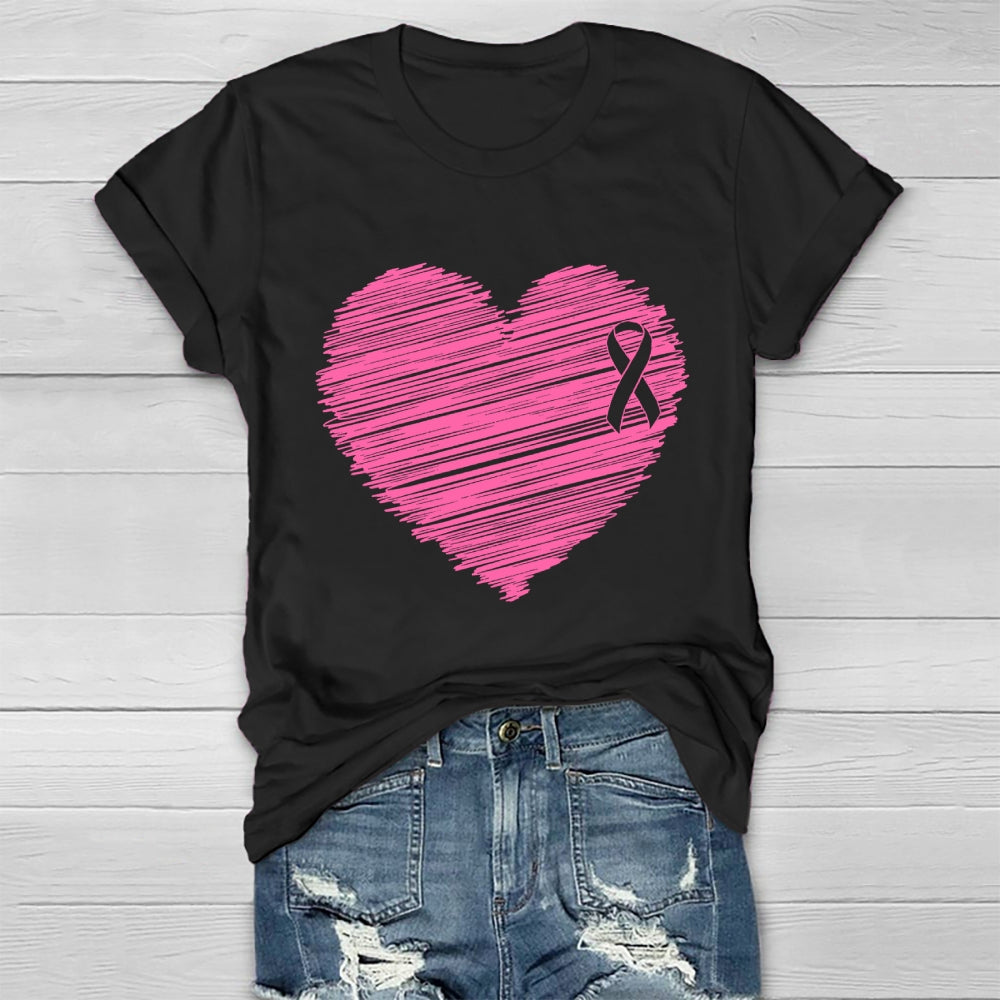 Pink Ribbon Heart Healthwear T-shirt