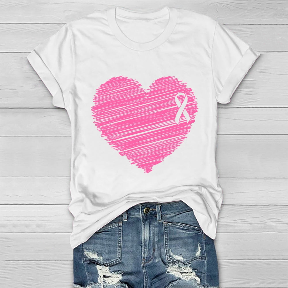 Pink Ribbon Heart Healthwear T-shirt