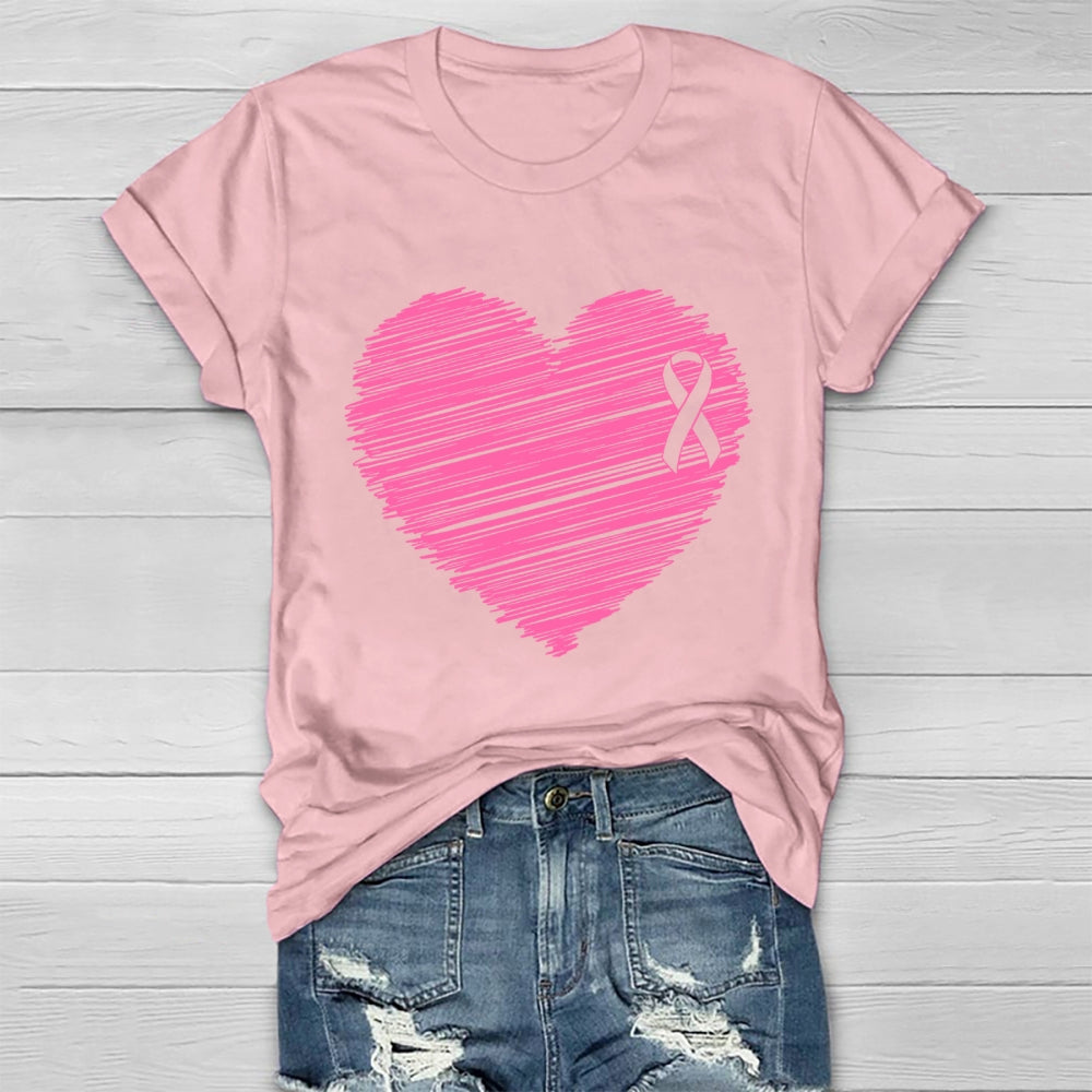 Pink Ribbon Heart Healthwear T-shirt