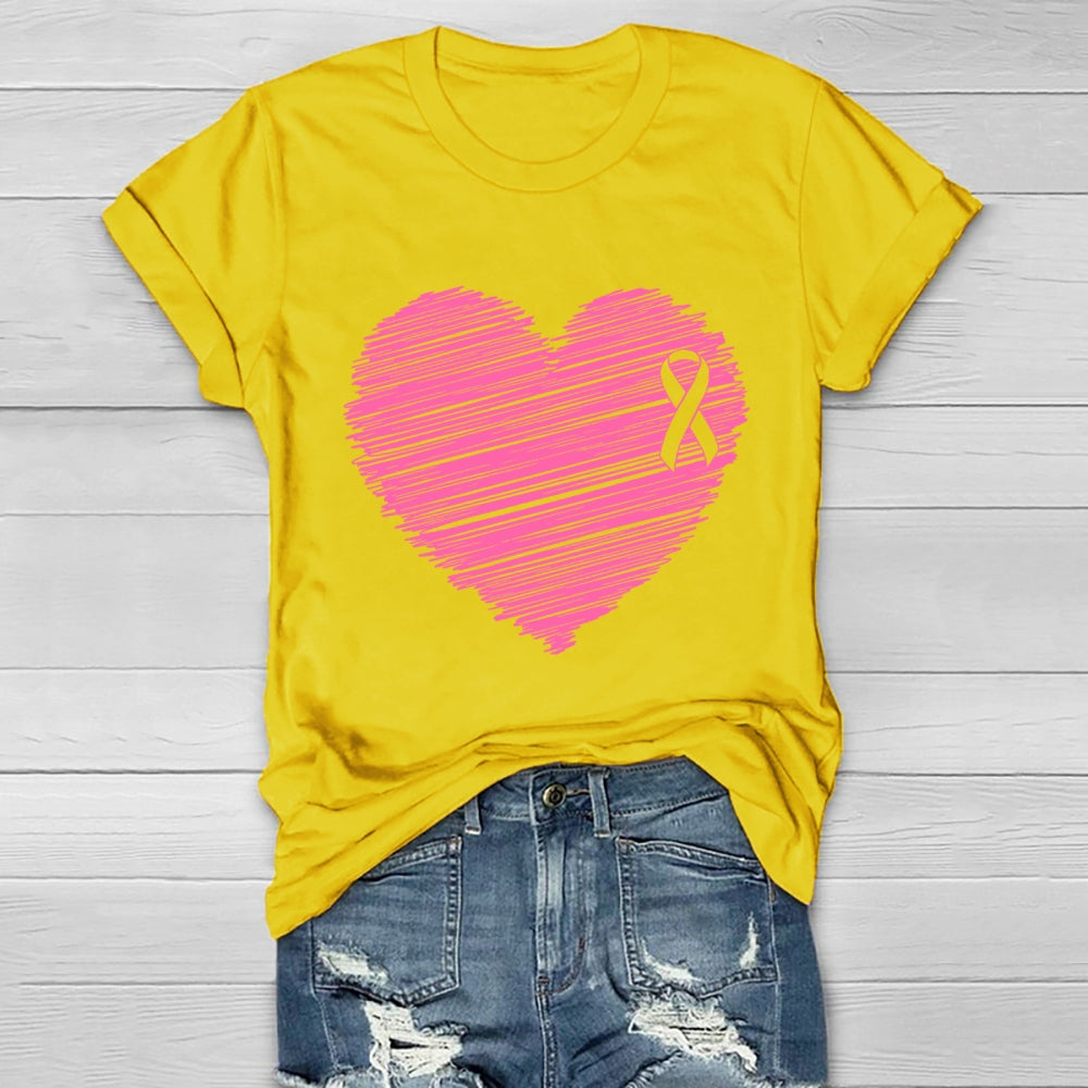 Pink Ribbon Heart Healthwear T-shirt