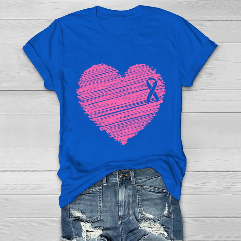 Pink Ribbon Heart Healthwear T-shirt