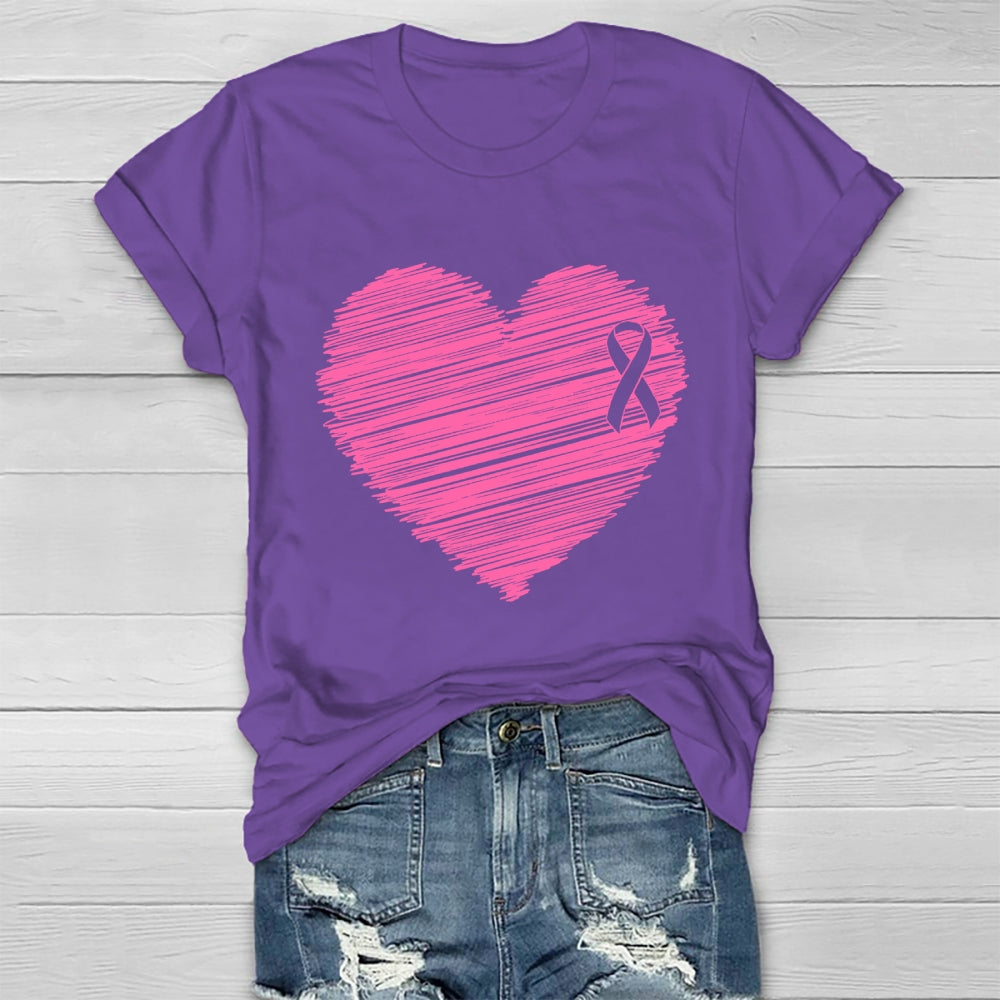 Pink Ribbon Heart Healthwear T-shirt