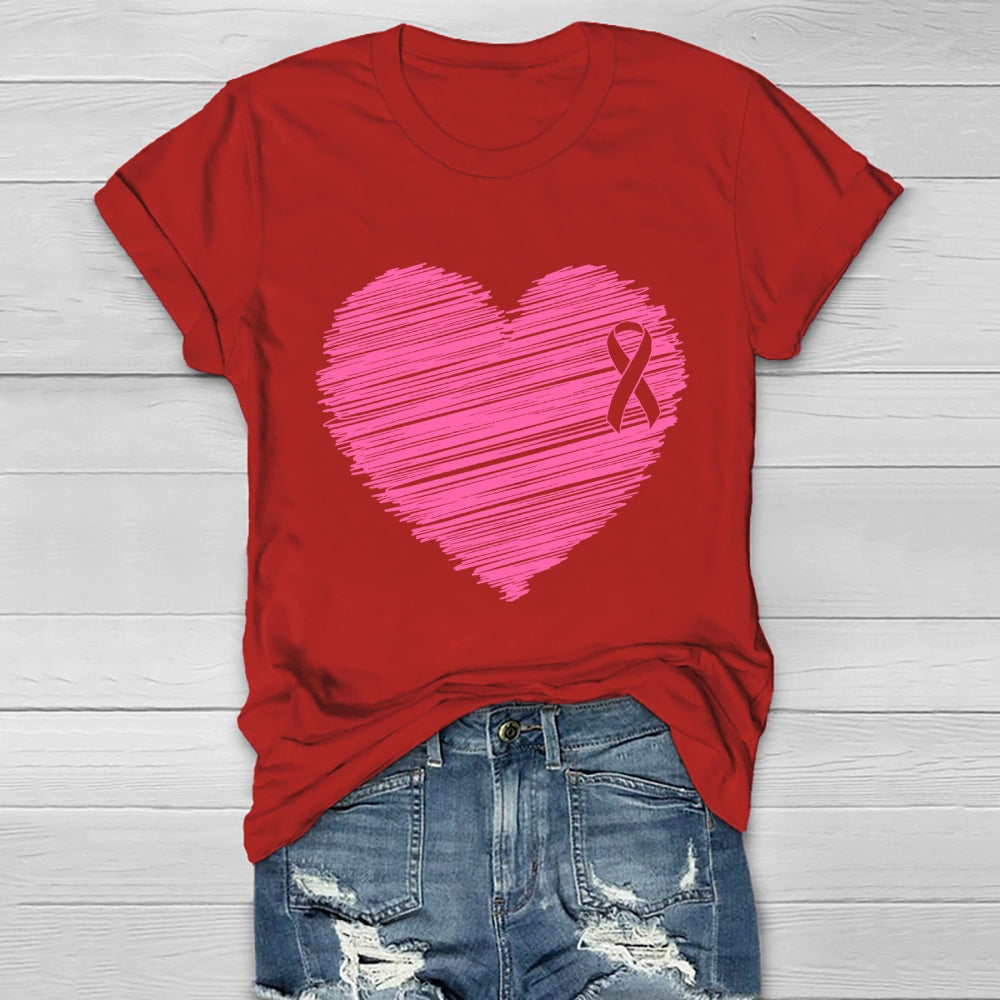 Pink Ribbon Heart Healthwear T-shirt
