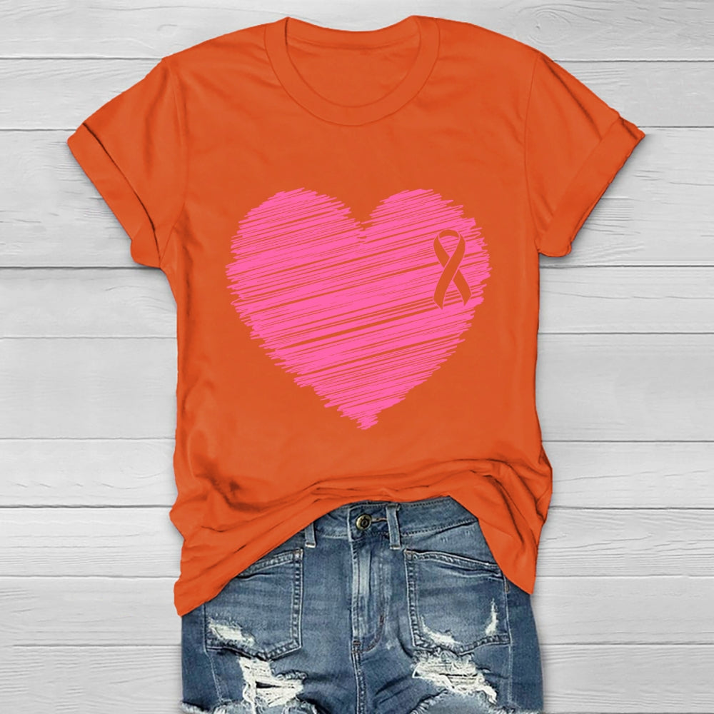 Pink Ribbon Heart Healthwear T-shirt
