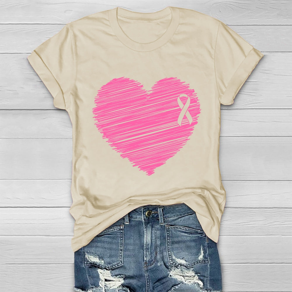 Pink Ribbon Heart Healthwear T-shirt