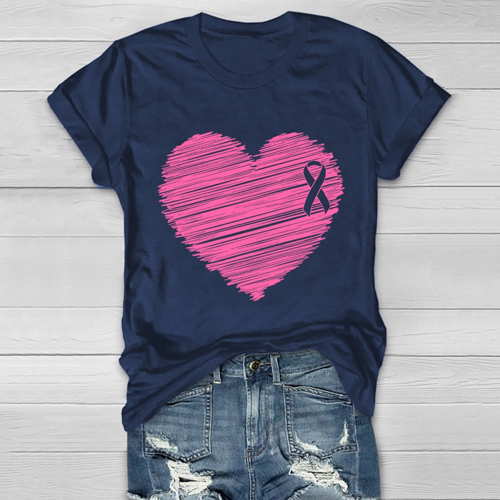 Pink Ribbon Heart Healthwear T-shirt