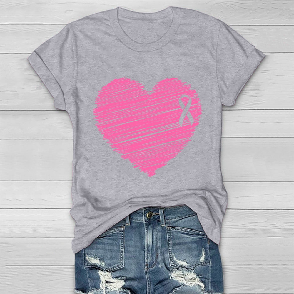 Pink Ribbon Heart Healthwear T-shirt